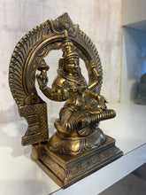 Majestic Brass Lakshmi Devi Idol - Seated Goddess Sculpture
